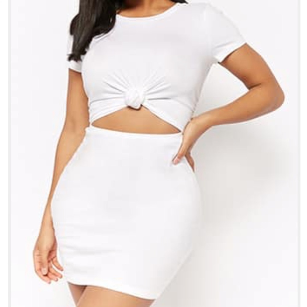 Cut out mid drift t shirt dress